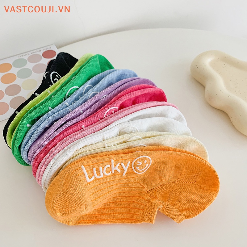 Vớ Cotton Mỏng Thoáng Khí In Chữ VASTJI Thời Trang Xuân Hè Cho Nữ