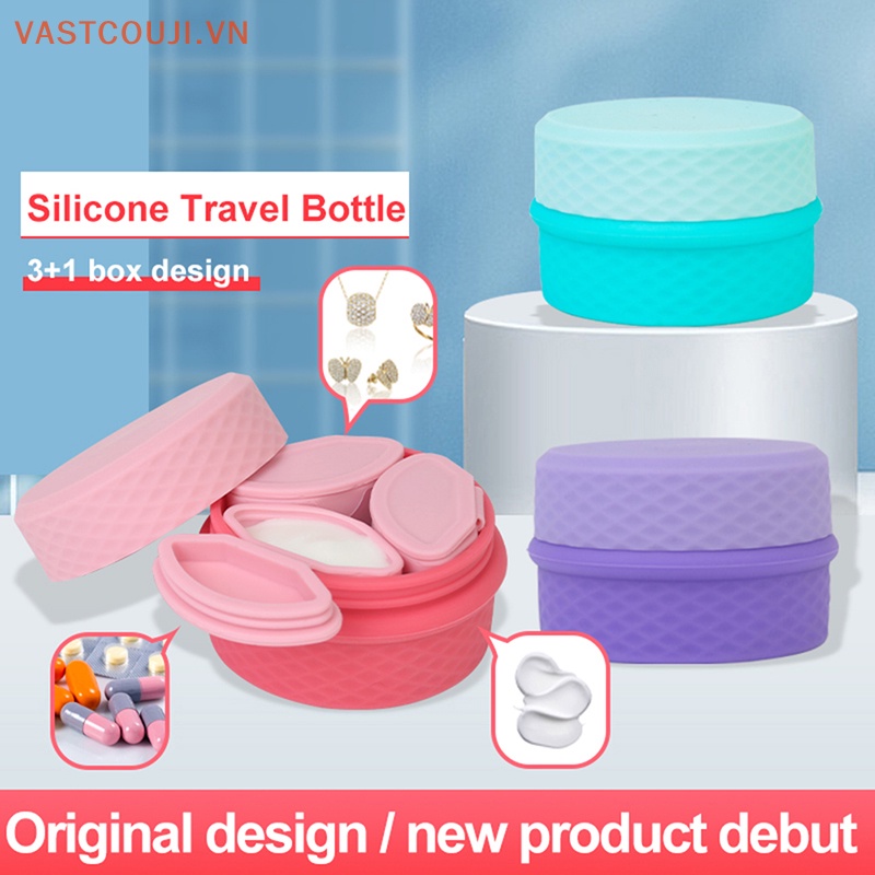 Hộp Đựng Thuốc 3 Trong 1 Bằng Silicon Tiện Dụng Mang Theo Du Lịch
