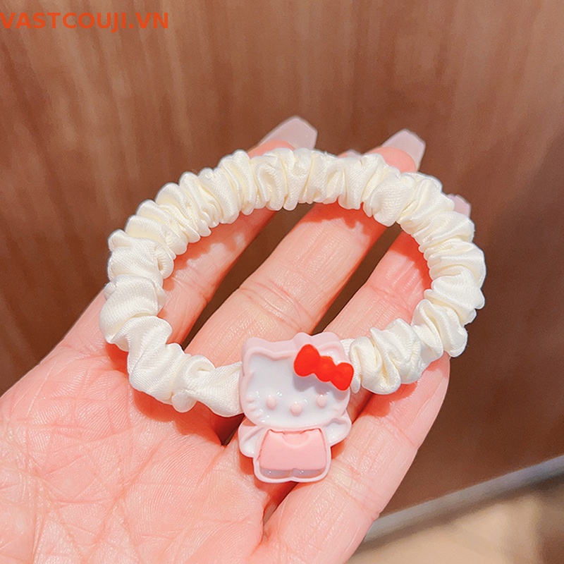 Dây Buộc Tóc Cao Su Hình Mèo Hello Kitty Mymelody Kuromi Purin Cinnamoroll Pachacco Dễ Thương Cho Nữ