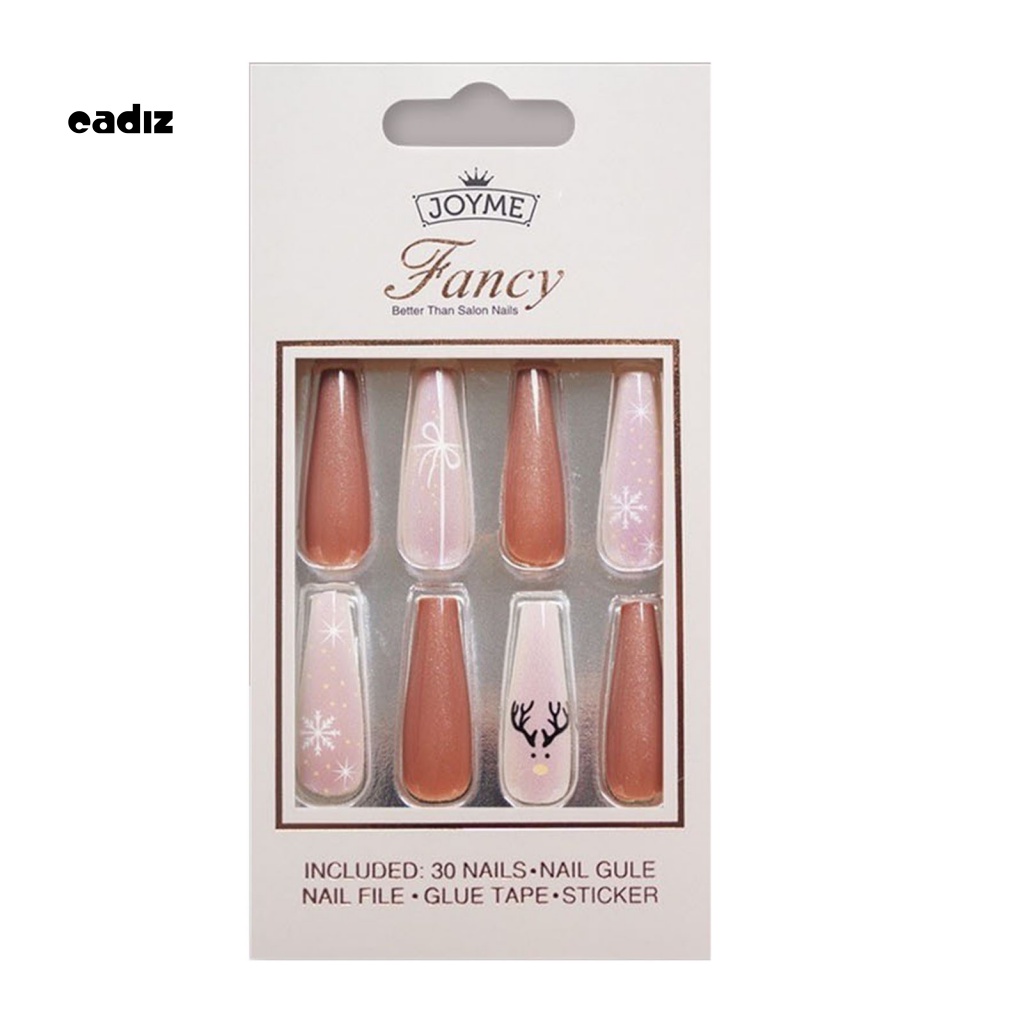 1 Bộ Móng Tay Giả Che Phủ Toàn Diện Không Mùi Phong Cách Giáng Sinh Cho Salon