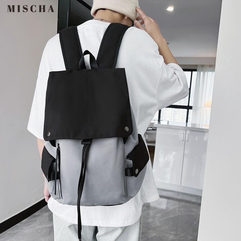MISCHA Balo Đi Học Cỡ Lớn Đựng Máy Tính Màu Sắc Đa Dạng Thời Trang Phong Cách Hàn Quốc