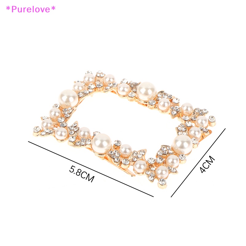 1 Khóa Kẹp Giày Cao Gót Bằng Kim Loại Đính Đá Ngọc Trai Mới