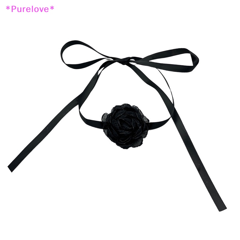 Vòng Cổ Choker Ren Hoa Lớn Màu Đen Phong Cách Retro Quyến Rũ Cho Nữ Mới