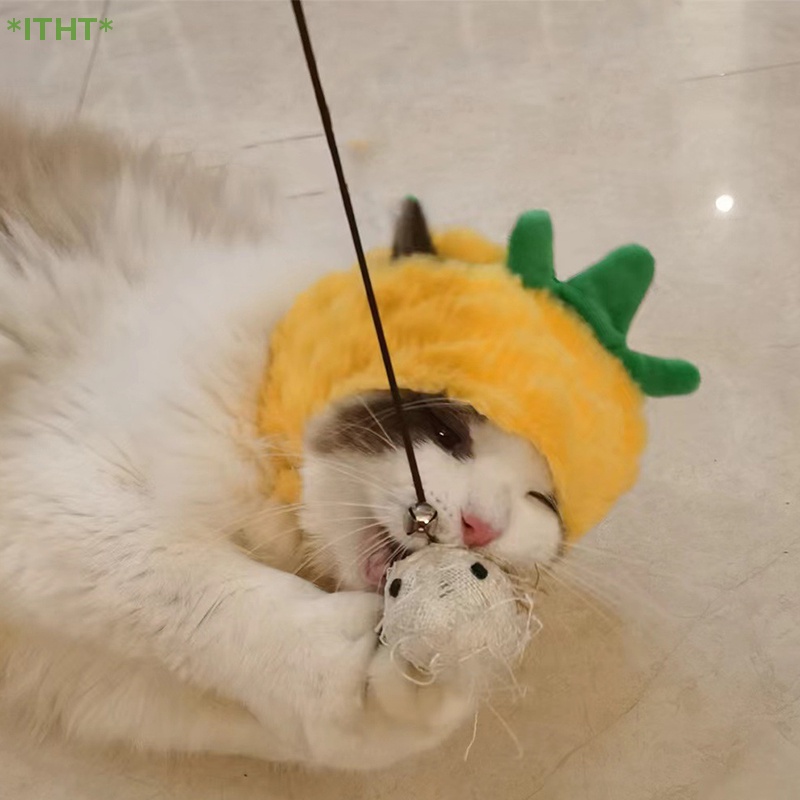 Mũ Đội Đầu Bằng Vải Bông Giữ Ấm Vui Nhộn Dễ Thương Dành Cho Thú Cưng Mới