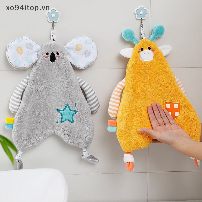 Xoitop 1 Khăn Lau Tay Mềm Mại Thấm Hút Nước Nhanh Khô Họa Tiết Động Vật Hoạt Hình Có Thể Hung Cho Nhà Bếp