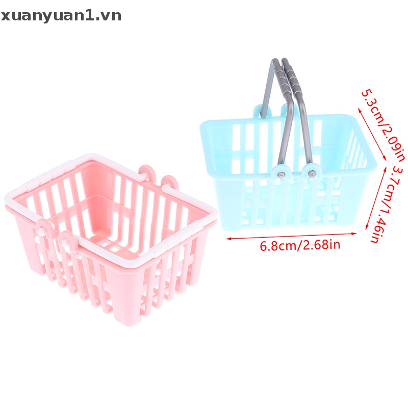 Set 2 Giỏ Mua Sắm Mini Đồ Chơi Cho Nhà Búp Bê