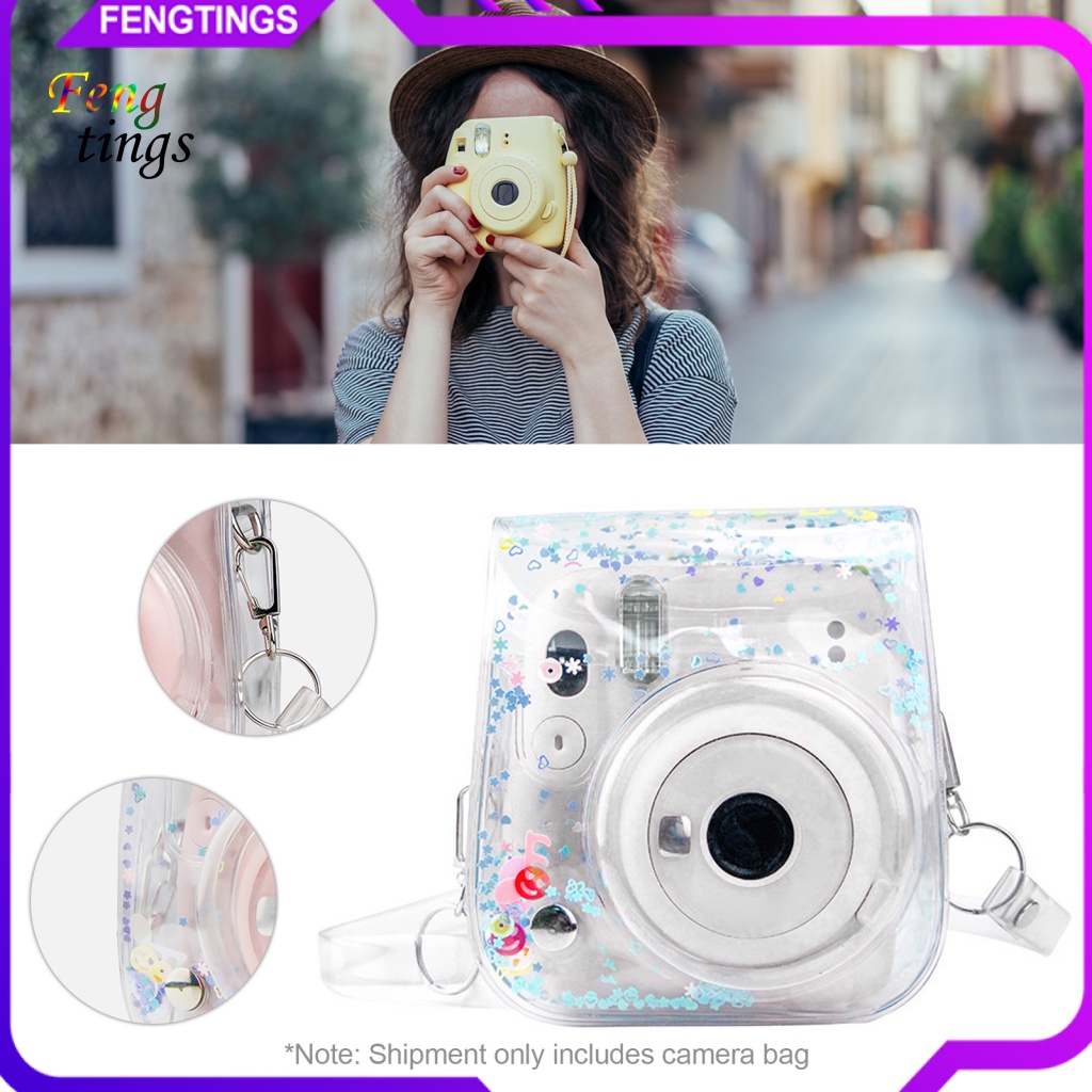 Túi Đựng Máy Ảnh Polaroid Mini 11 / 9 / 8 Trong Suốt Có Nước Kim Tuyến Chống Bụi Tiện Dụng