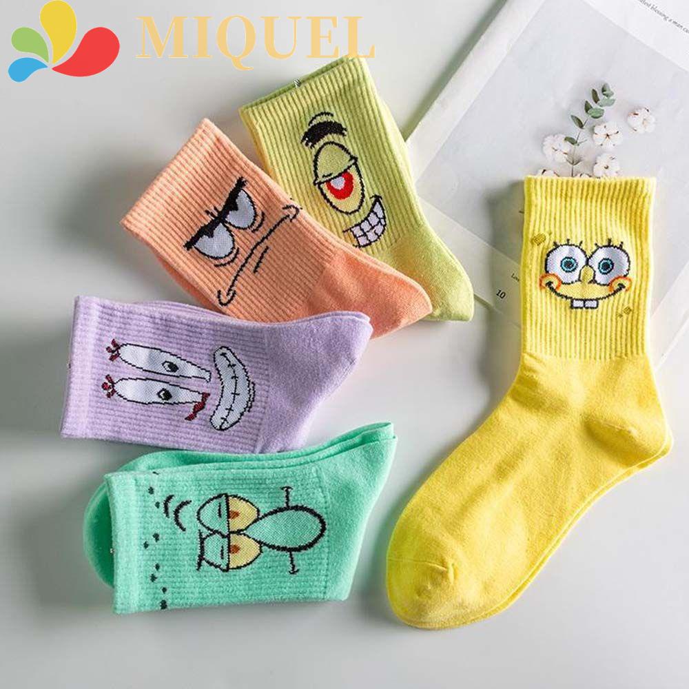 Vớ Cotton Polyester Họa Tiết SpongeBob Phong Cách Đường Phố Thời Trang Cho Nữ
