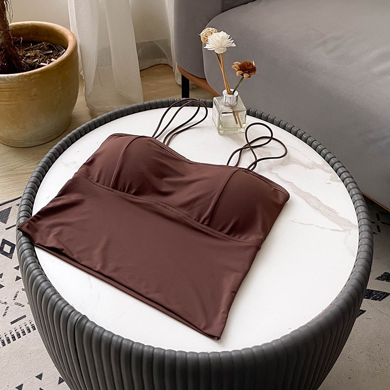 Áo Lót Lụa Lạnh Không Đường May Có Mút Đệm Ngực Lưng Đẹp Thời Trang Mùa Hè Dành Cho Bạn Nữ