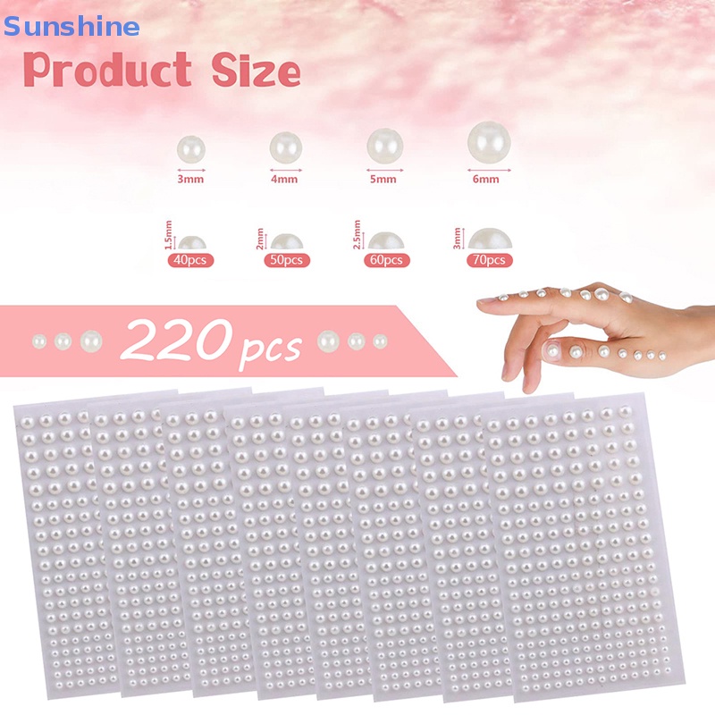 Miếng Dán Ngọc Trai Tự Dính Dùng Trang Trí Tóc Tiện Dụng