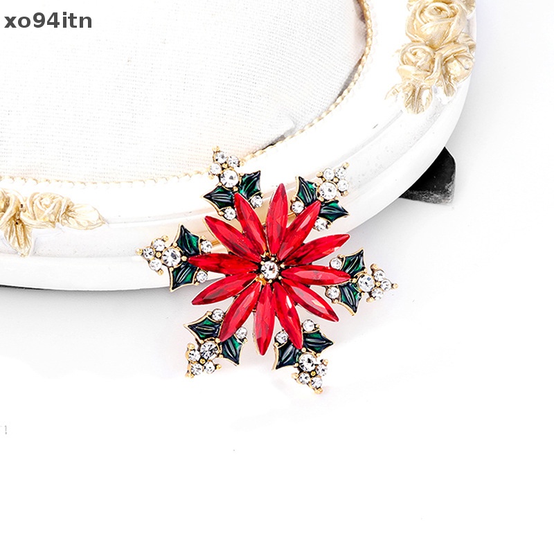 Ghim Cài Áo Hình Bông Tuyết Đính Đá Nhân Tạo Thời Trang