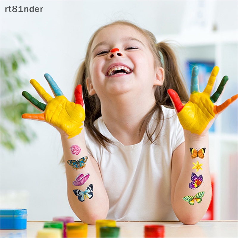 Set 10 Hình Xăm Dán Chống Nước Hình Bướm Nhiều Màu Dễ Thương Cho Bé