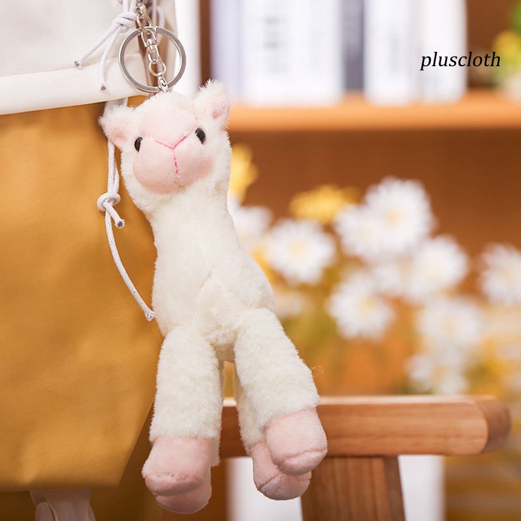 Thú Nhồi Bông Hình Lạc Đà Alpaca 3D Mắt Dài 15cm Dễ Thương Trang Trí Ba Lô