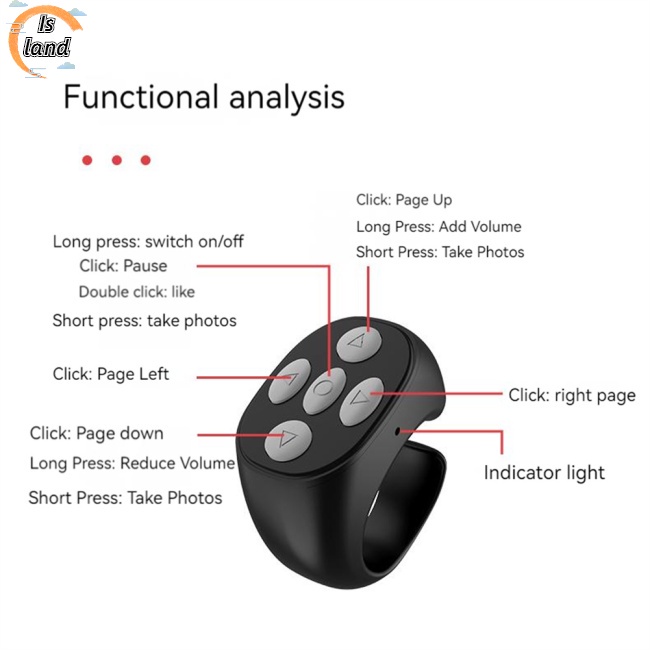 [IS] Bộ Điều Khiển Chụp Ảnh Hẹn Giờ Chụp Ảnh Từ Xa Tik Tok Kết Nối Bluetooth Nhỏ Gọn Cho Điện Thoại Di Động