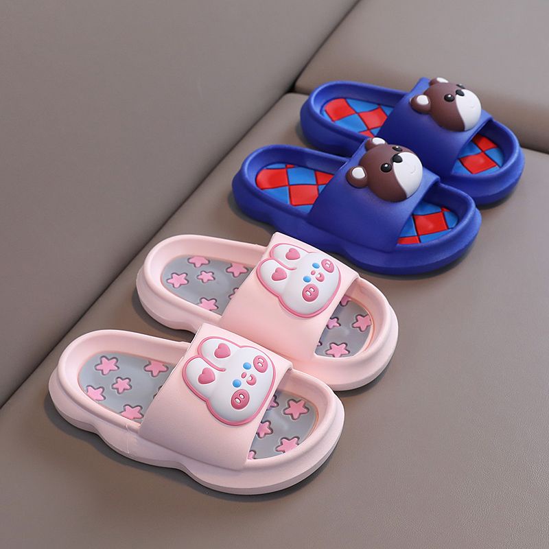 Dép Sandal Gọn Nhẹ Chống Trượt In Họa Tiết Gấu / Thỏ Dễ Thương Thời Trang Mùa Hè Cho Bé Trai Và Gái