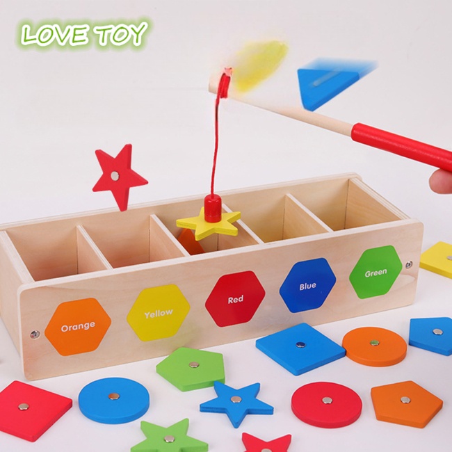 Đồ Chơi Khối Gỗ Phân Loại Phối Màu Sắc Tương Phản Cho Bé
