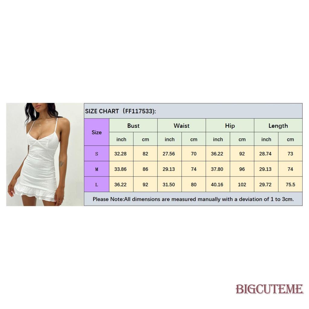 [] - Đầm Mini Hai Dây Cổ Chữ V Viền Bèo Nhún Thời Trang Mùa Hè Màu Trắng Cho Nữ