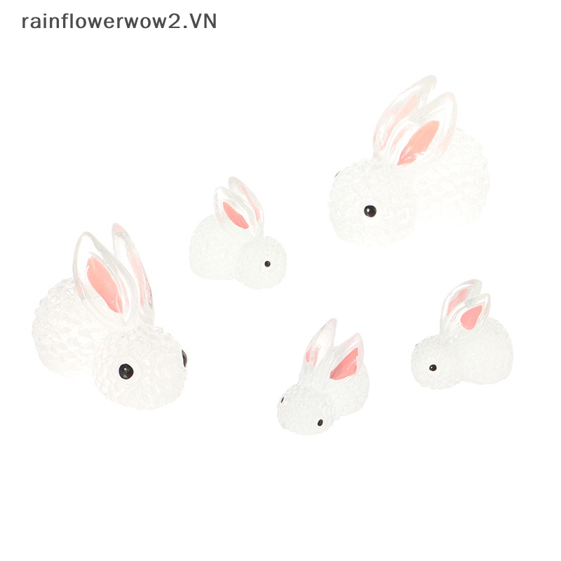 Bộ 4 Tượng Thỏ Dạ Quang Tự Dính Trang Trí Xe Hơi