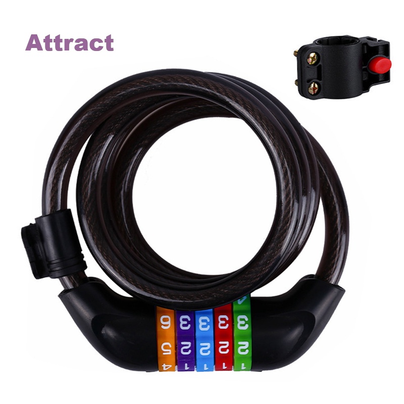 Khóa Vòng Thép Năm Số Chống Trộm Nhiều Màu Sắc Dành Cho Xe Đạp Leo Núi