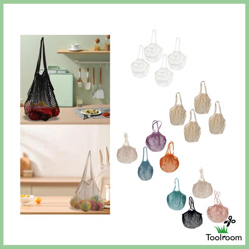 Set 4 Túi Lưới Mua Sắm / Đi Biển / Rau Củ Quả Có Thể Giặt Sạch