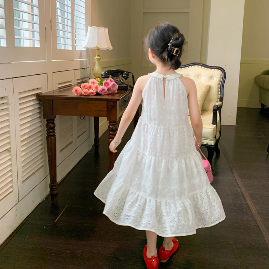 Đầm Công Chúa Màu Trắng Thời Trang Mùa Hè 2023 Dành Cho Bé Gái 1-12 Tuổi