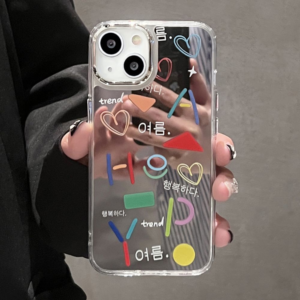 Ốp Điện Thoại TPU Chống Sốc Tráng Gương In Chữ Graffiti Cho IPhone 11 12 13 14 Pro Max