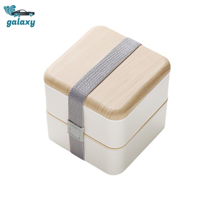 Galaxy Hộp cơm Hai Tầng 1400ml Kèm Muỗng Và Dây Đeo Chống Rò Rỉ