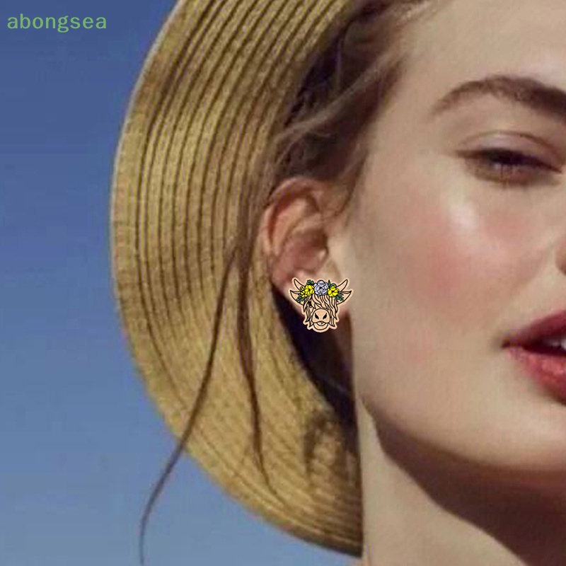 1 Cặp Bông Tai Hình Bò Nông Trại Đồng Quê Bongsea