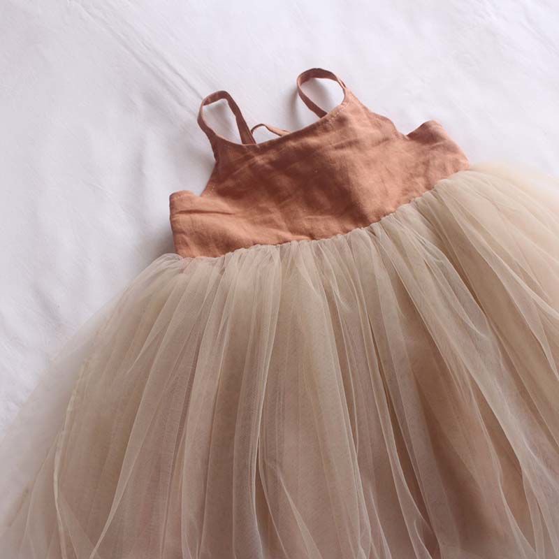 Đầm Công Chúa Hai Dây Không Tay Chất Liệu Cotton Nguyên Chất Thời Trang Mùa Hè Cho Bé Gái