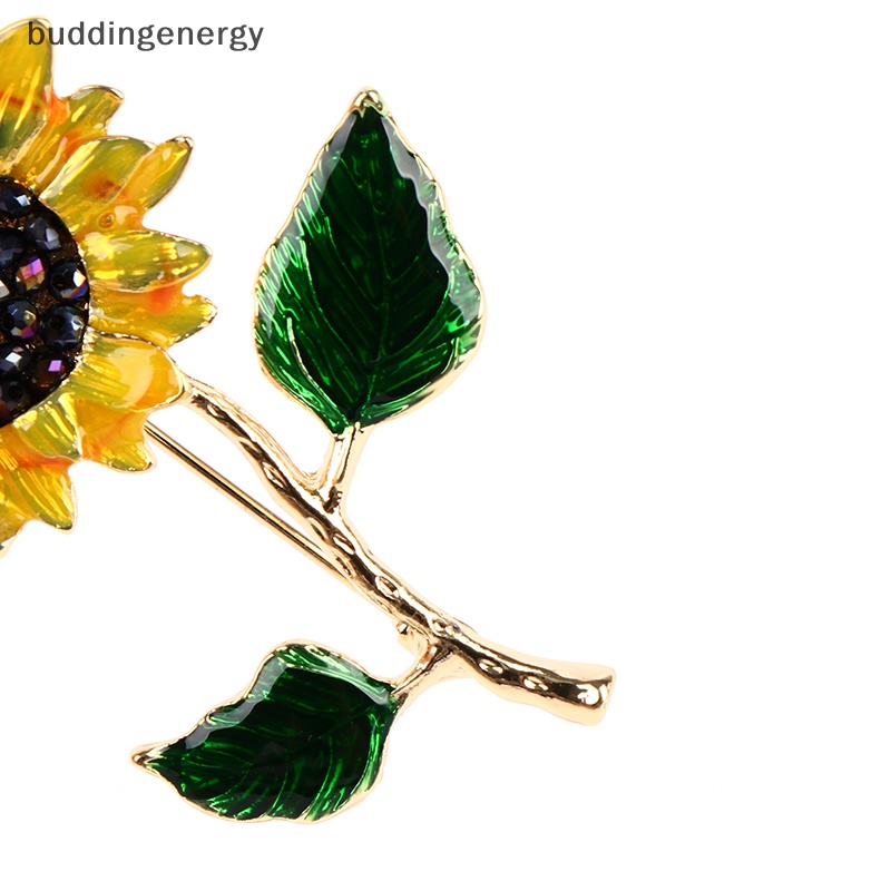Ghim Cài Áo Hình Hoa Hướng Dương 2 Lá Tráng Men Thời Trang Dành Cho Nữ