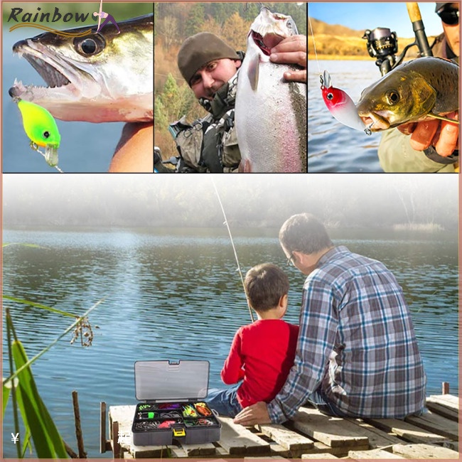 Hộp 168 Mồi Giả Câu Cá Trong Suốt Phù Hợp Cho Người Mới Bắt Đầu