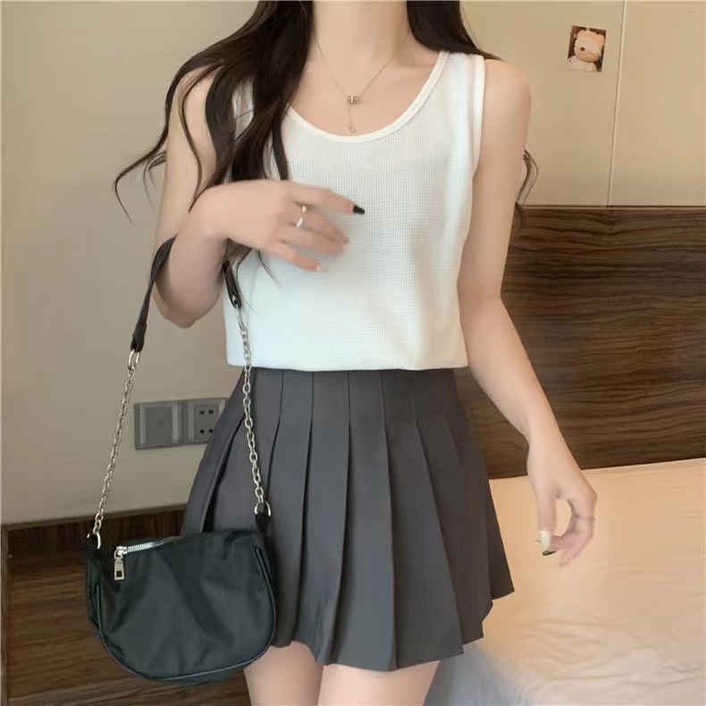 Áo SUXI không tay dáng rộng đơn giản thời trang mùa hè cho nữ