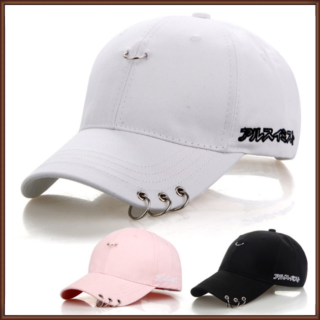 Mũ Lưỡi Trai Chống Nắng Phối Khoen Sắt Thời Trang Xuân Hè Cho Nam Và Nữ