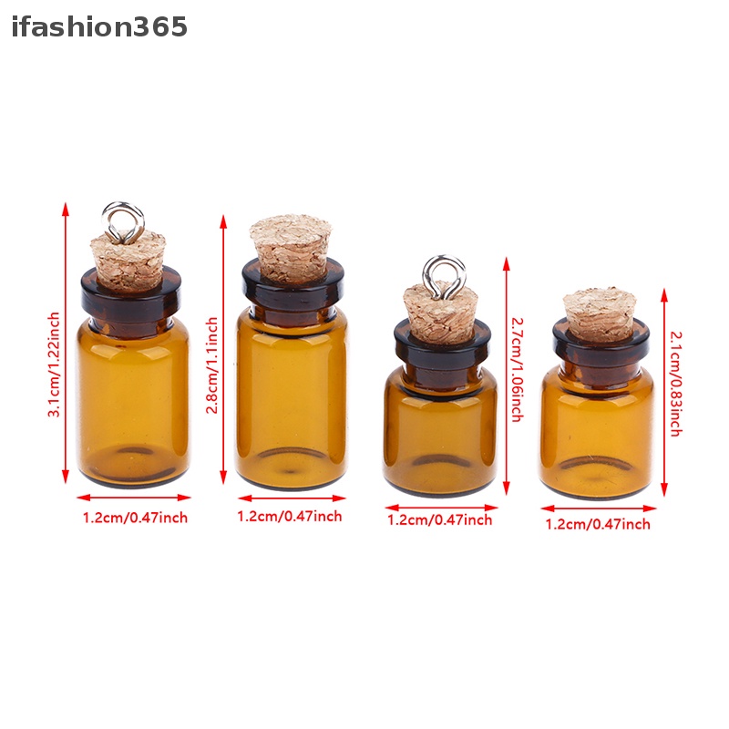 Set 10 Lọ Thủy Tinh Mini 1ml / 1.5ml Có Nút Bần Tiện Dụng