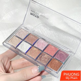 Bảng Phấn Mắt 10 ô ROTO Pro Eye Palette Bám Màu Tốt, Nhũ Mịn, Lên Màu Cực đẹp
