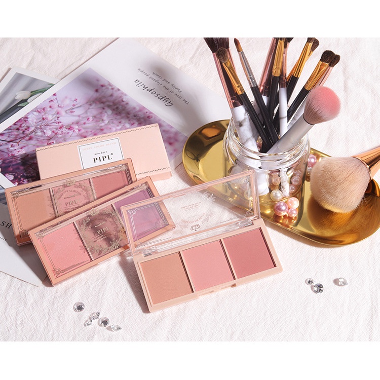 Bảng Phấn Má Hồng Bắt Sáng Trang Điểm Tự Nhiên Lâu Trôi