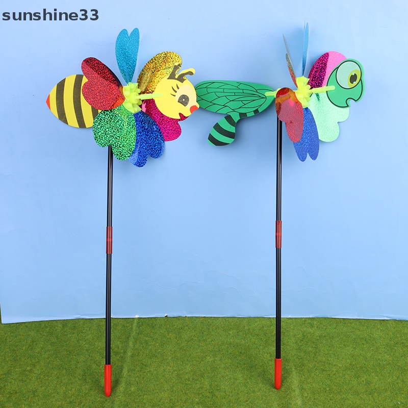 Con Quay Hình Chong Chóng Con Ong Bằng Sequin Trang Trí Sân Vườn