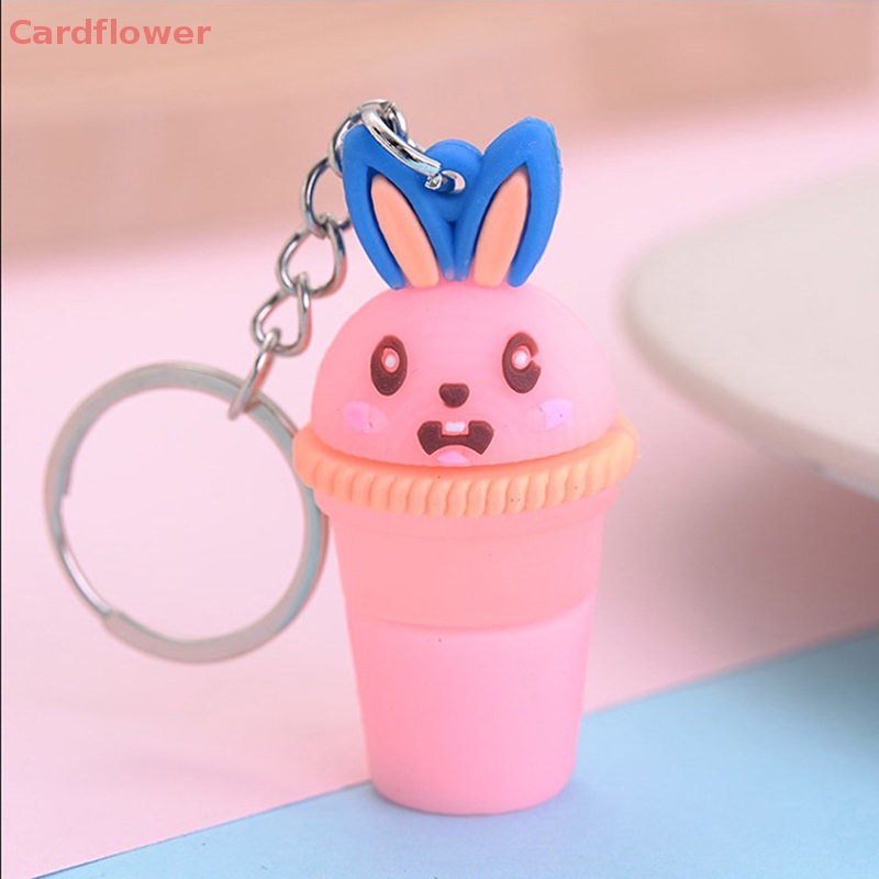 < Cardflower > Móc Khóa Hình Cây Kem Ba Chiều Sáng Tạo Trang Trí Túi Xách Mới
