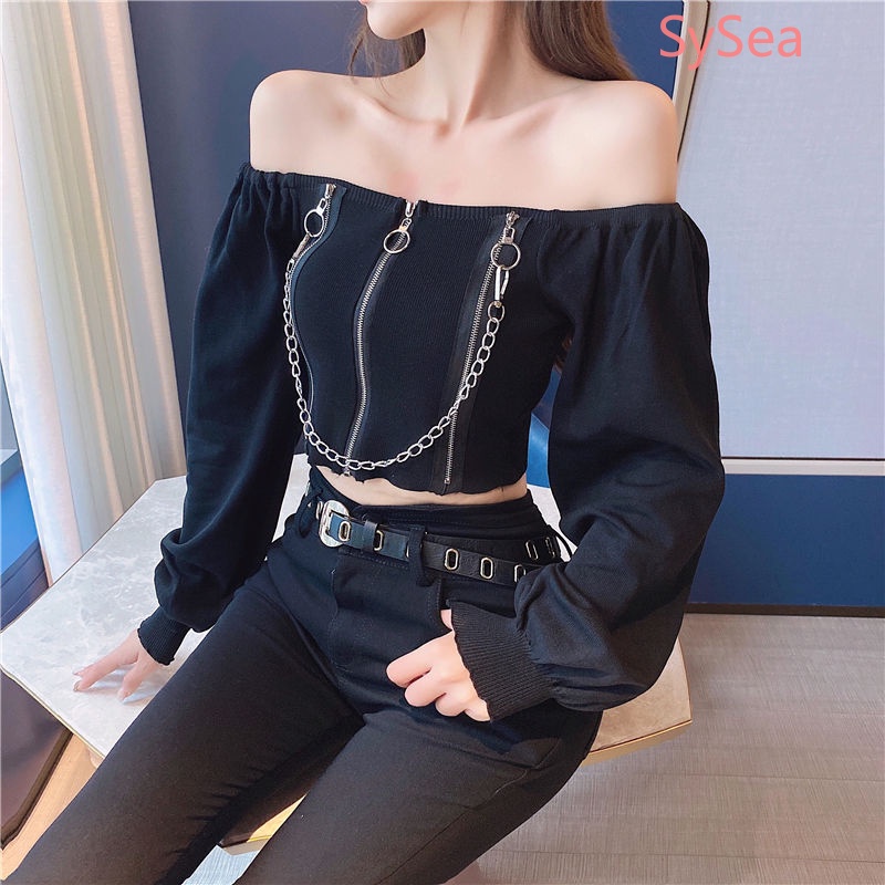 Áo Kiểu Trễ Vai Ôm Dáng Thiết Kế Quyến Rũ Cho Nữ