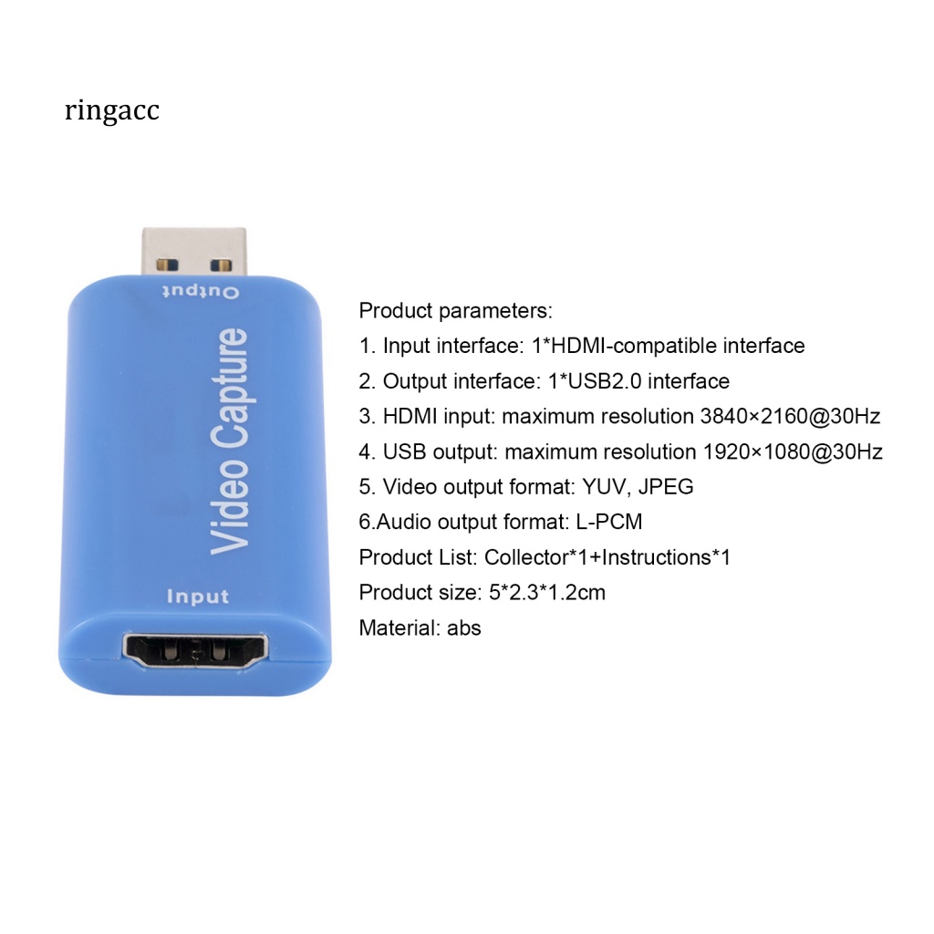 Thẻ Ghi Hình Video RGA ABS USB 2.0 Độ Nét Cao Có Thể Thay Đổi Được Cho Nhà Ở