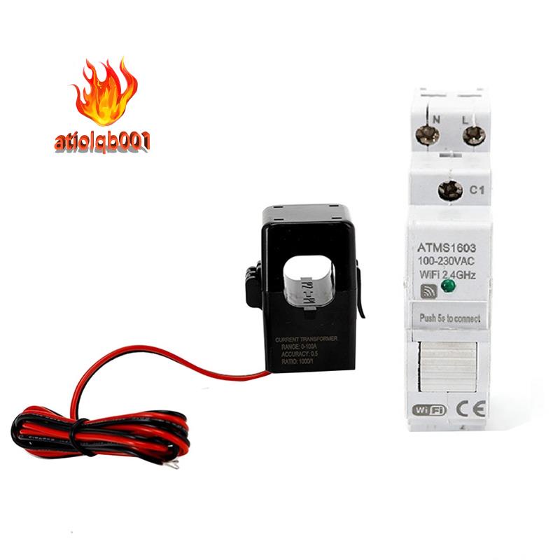 1 Đồng Hồ Đo Năng Lượng Thông Minh ATMS1603 Kết Nối WiFi 100-230V Din