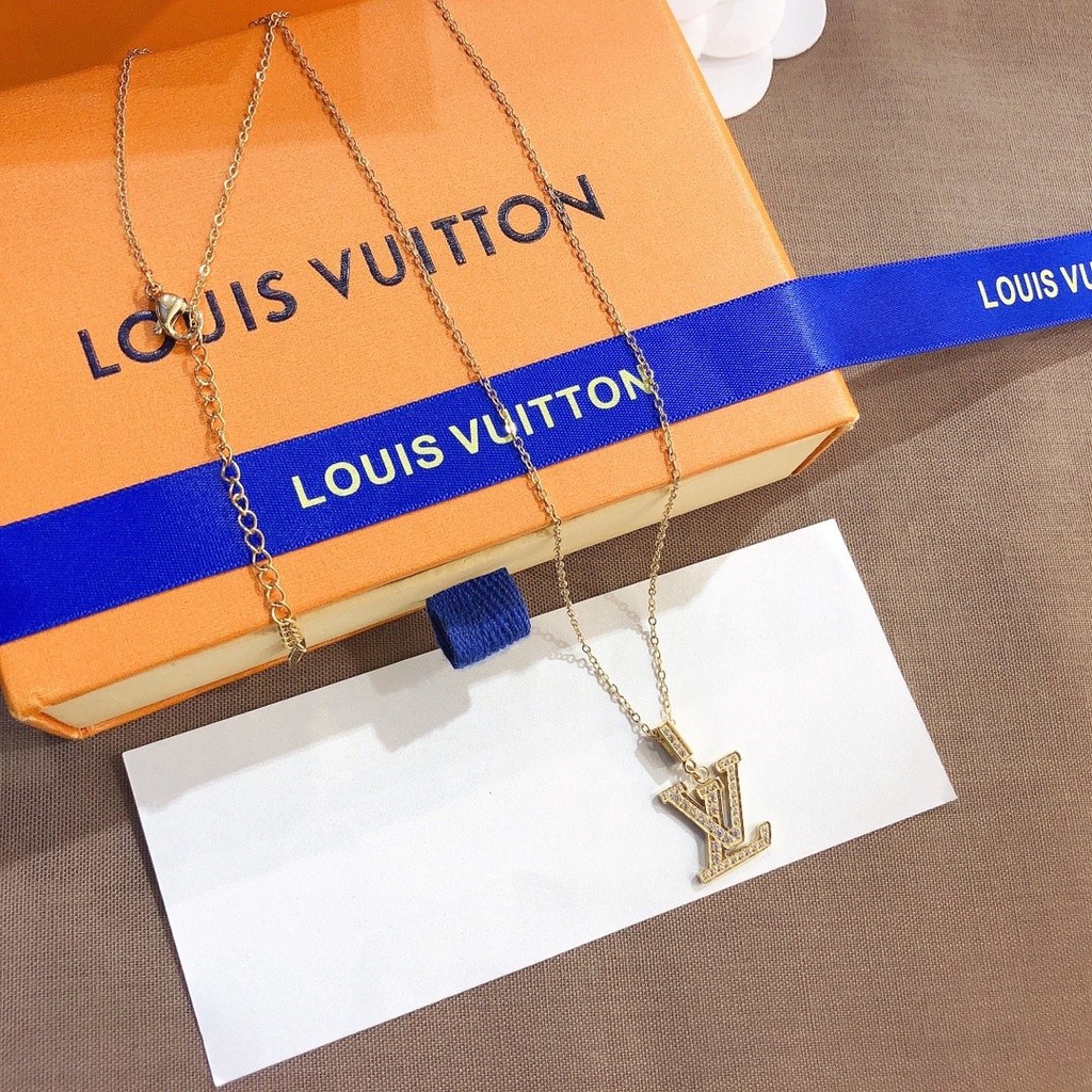 Vòng cổ Thép Titan Họa Tiết lv louis vuitton Thanh Lịch Cho Nam Và Nữ