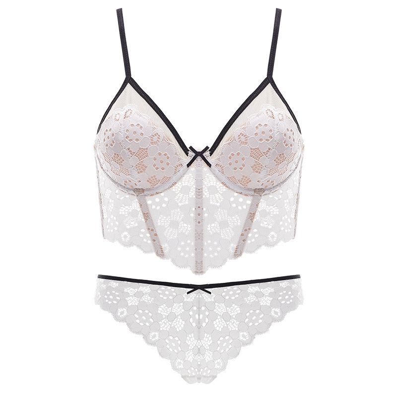 Bộ Đồ Lót Ren Siêu Mỏng Có Gọng Thép Nâng Ngực Quyến Rũ Thời Trang Mùa Hè Cho Nữ