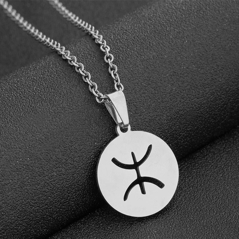 Vòng cổ Bằng Thép Không Gỉ Mặt Biểu Tượng Berber Thời Trang Hip Hop Cho Nữ