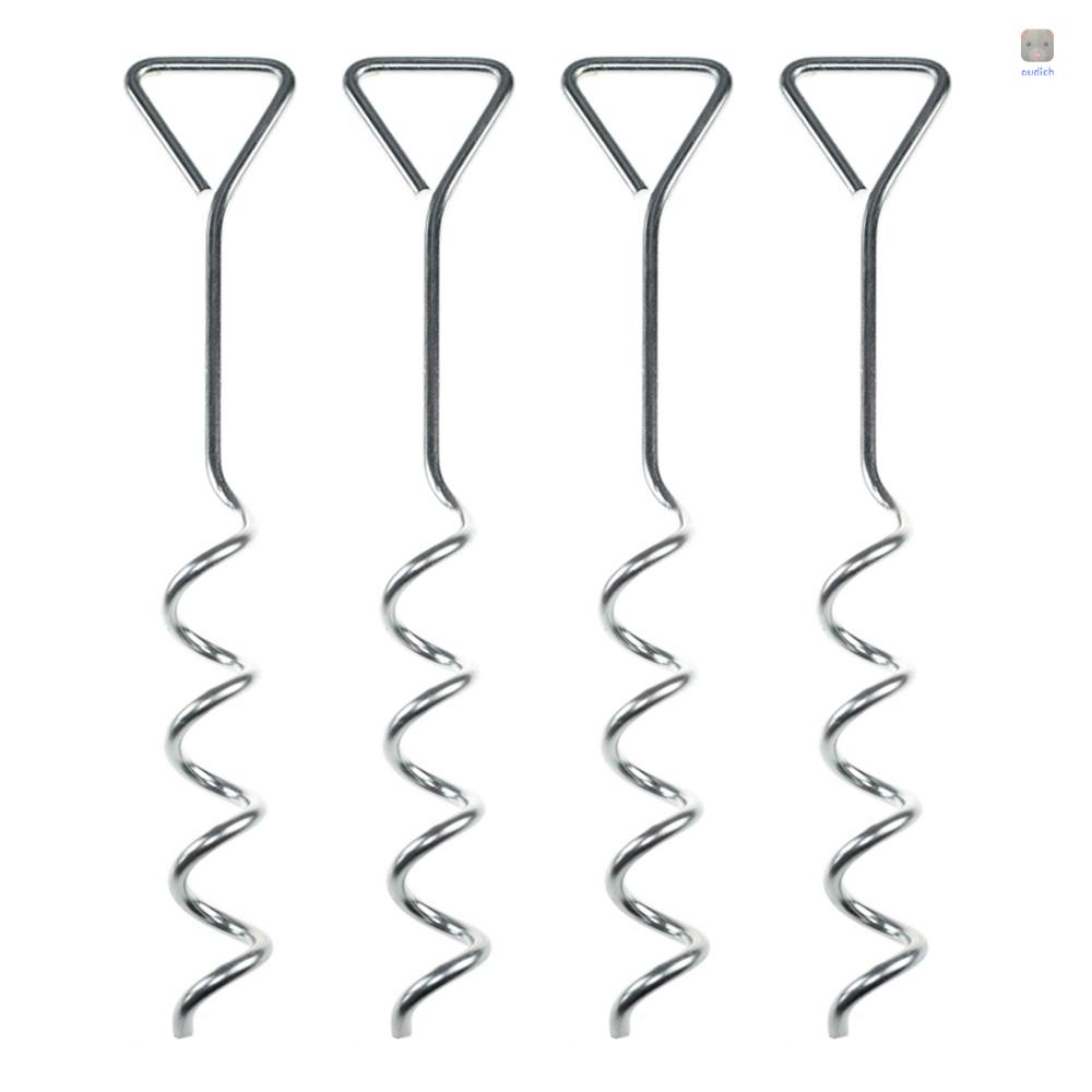 Mỏ Neo Đất Có 4 Móc Xoắn Ốc Và Dây Đai Điều Chỉnh Được Cho Lều Sân Vườn / Mái Hiên