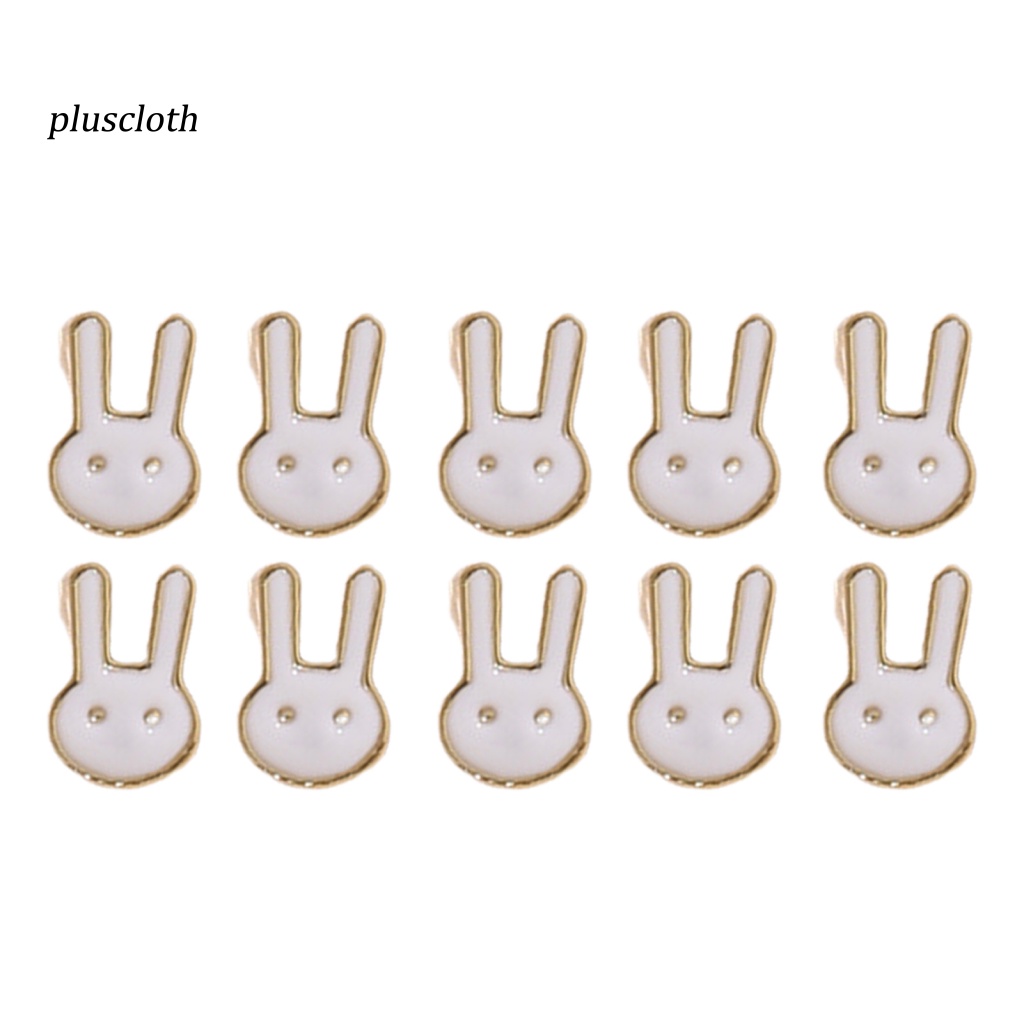 < Pluscloth > Set 10 Phụ Kiện Trang Trí Móng Tay Nghệ Thuật Bằng Hợp Kim Bóng Cao Hình Hoa Trà Nơ Phong Cách Ba Chiều Dành Cho Salon Cung