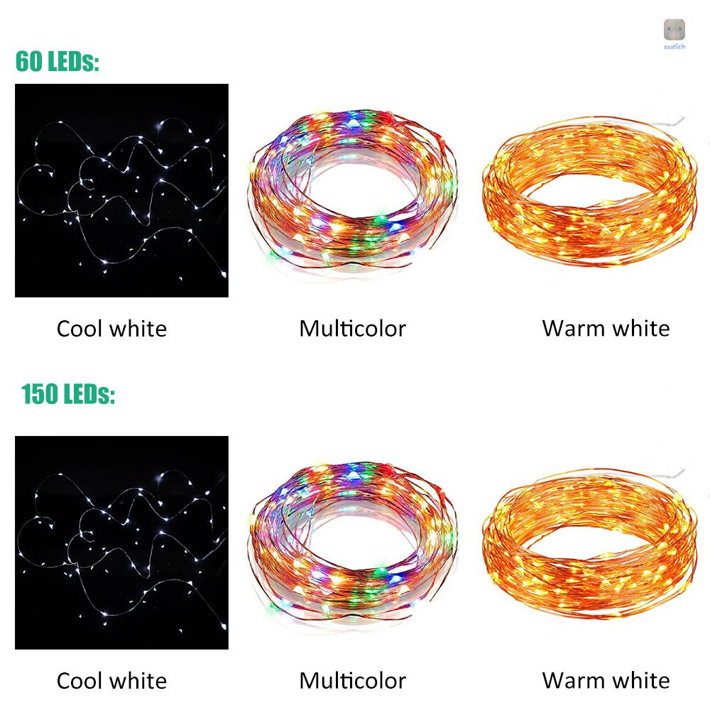 Dây Đèn LED Trang Trí 60 / 150 2M Sử Dụng Năng Lượng Mặt Trời Chống Thấm Nước