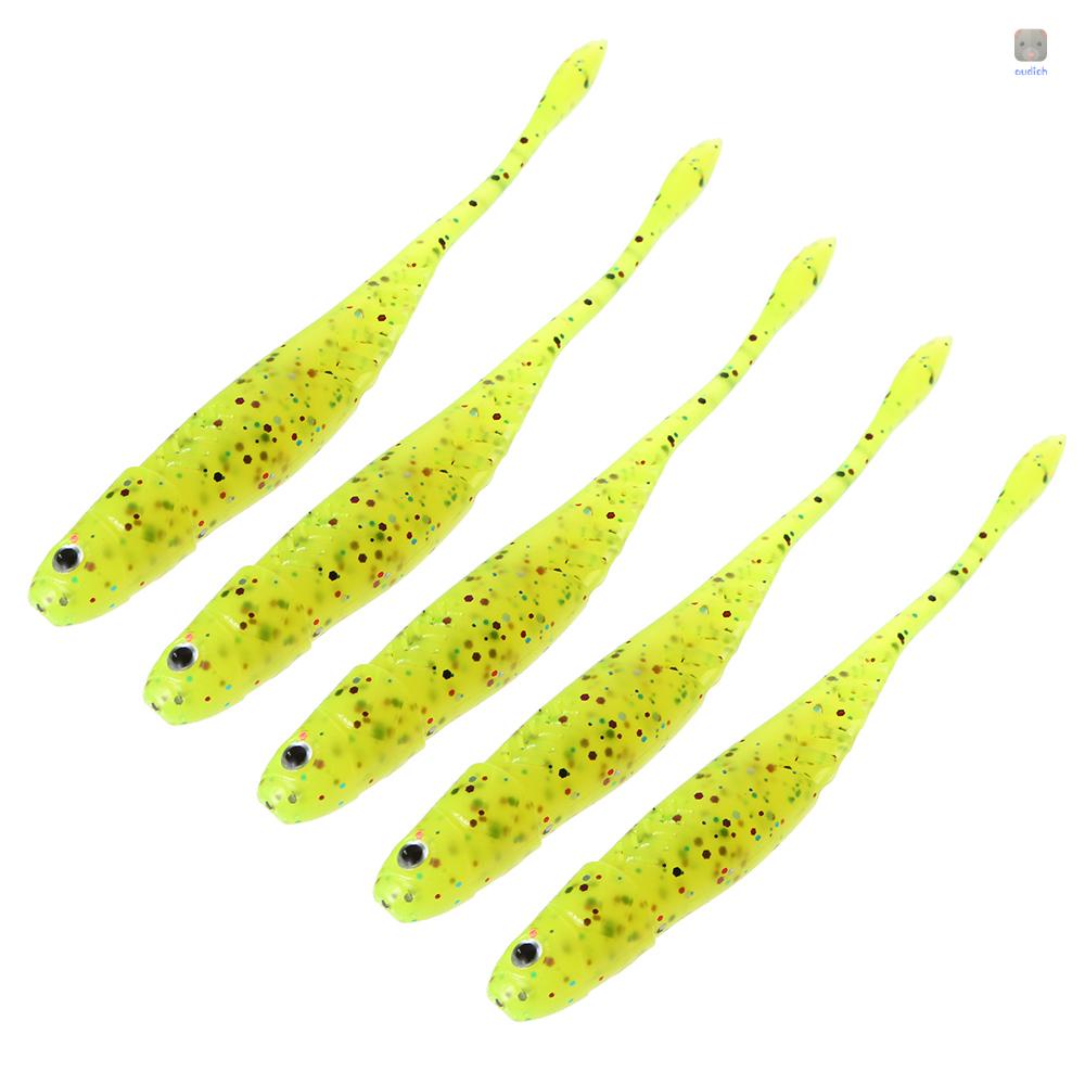 Set 5 Mồi Giả Nhử Cá 3D Bằng Nhựa Mềm 11cm 6.5g Gắn Kèm Móc Câu