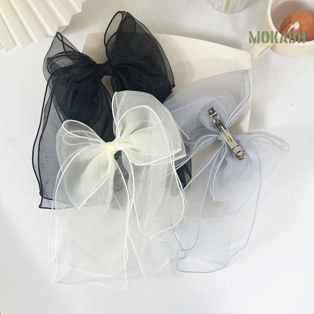 Kẹp Tóc Hình Nơ Lưới Chống Trượt Kiểu Dáng Tinh Tế Cho Bé Gái