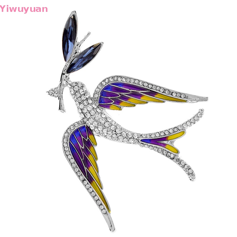 Ghim Cài Áo Hình Chim Én Bay Đính Đá Pha Lê Mới